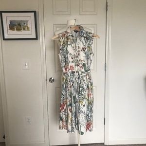 Botanical print shirtdress